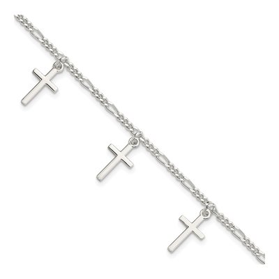 Sterling Silver Cross Station Bracelet
