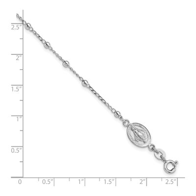 Sterling Silver Miraculous Medal Cross Bracelet – view 4