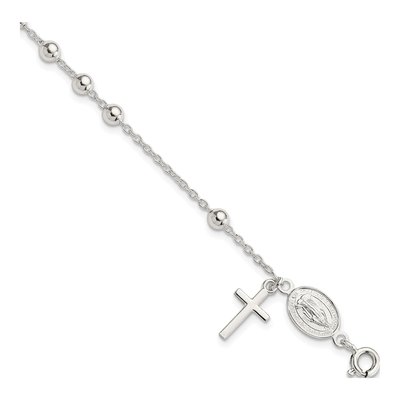 Sterling Silver Beaded Rosary Bracelet
