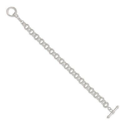 Sterling Silver 6.75mm Fancy Toggle Link Chain Bracelet – view 3