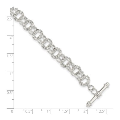 Sterling Silver 6.75mm Fancy Toggle Link Chain Bracelet – view 4