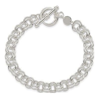 Sterling Silver 6.75mm Fancy Toggle Link Chain Bracelet – view 5