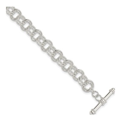 Sterling Silver 6.75mm Fancy Toggle Link Chain Bracelet