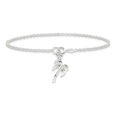 Sterling Silver Palm Tree Anklet – view 4