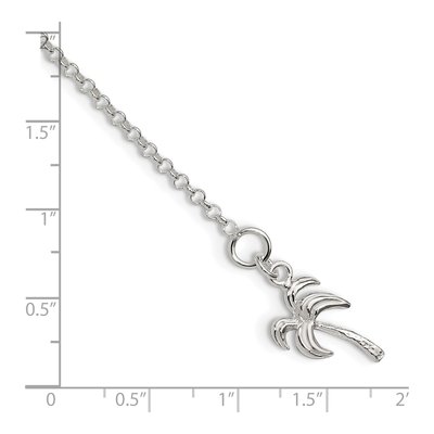 Sterling Silver Palm Tree Anklet – view 5