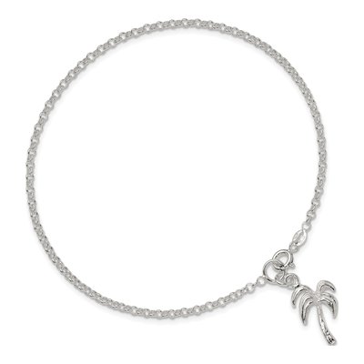Sterling Silver Palm Tree Anklet – view 6