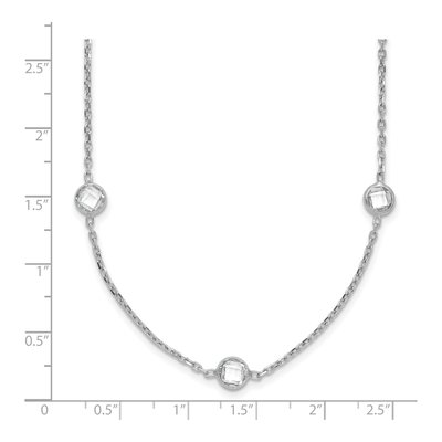 Sterling Silver CZ 9-Station Necklace – view 6