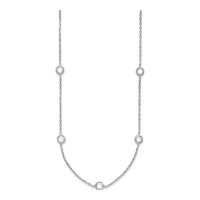 Sterling Silver CZ 9-Station Necklace – view 2