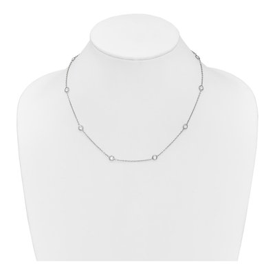 Sterling Silver CZ 9-Station Necklace – view 3