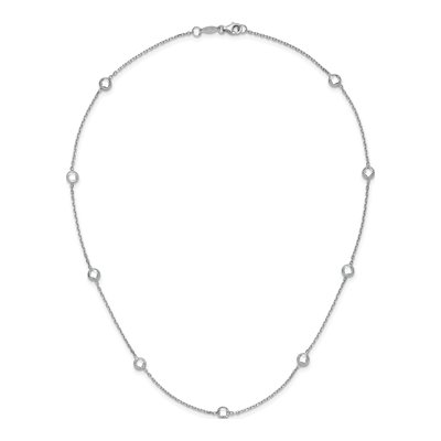 Sterling Silver CZ 9-Station Necklace – view 4