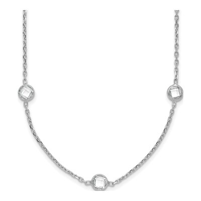 Sterling Silver CZ 9-Station Necklace