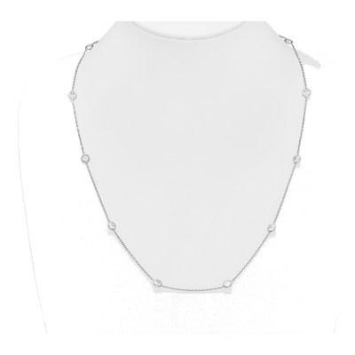 Sterling Silver CZ 11-Station Necklace – view 4