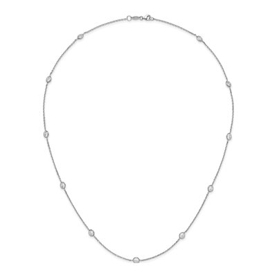 Sterling Silver CZ 11-Station Necklace – view 5