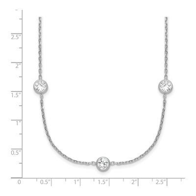 Sterling Silver CZ 11-Station Necklace – view 6