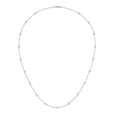 Sterling Silver CZ 16-Station Necklace – view 5