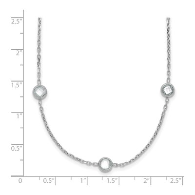 Sterling Silver CZ 16-Station Necklace – view 6