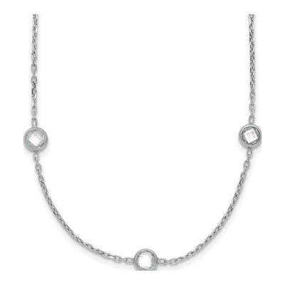Sterling Silver CZ 16-Station Necklace