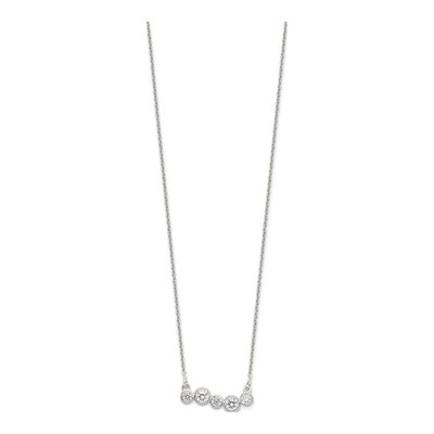 Sterling Silver CZ Bar Necklace – view 3