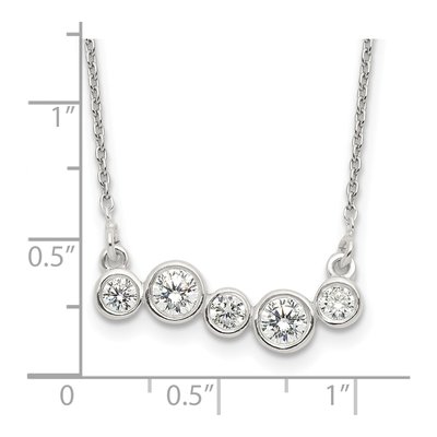 Sterling Silver CZ Bar Necklace – view 5
