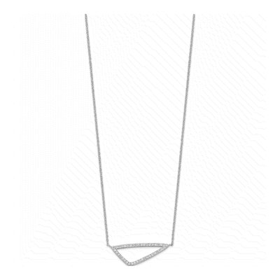 Sterling Silver CZ Triangle Necklace – view 3