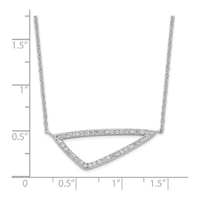 Sterling Silver CZ Triangle Necklace – view 4