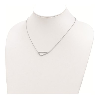 Sterling Silver CZ Triangle Necklace – view 5