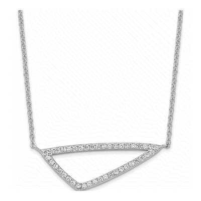 Sterling Silver CZ Triangle Necklace