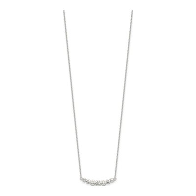 Sterling Silver CZ Graduated Bar Necklace – view 3