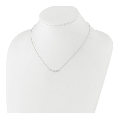 Sterling Silver CZ Graduated Bar Necklace – view 4