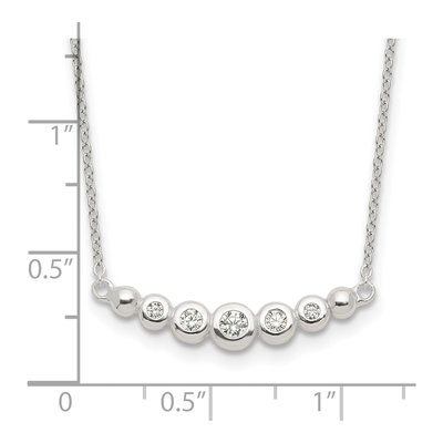 Sterling Silver CZ Graduated Bar Necklace – view 5