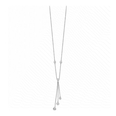 Sterling Silver CZ Y-Drop Necklace – view 3