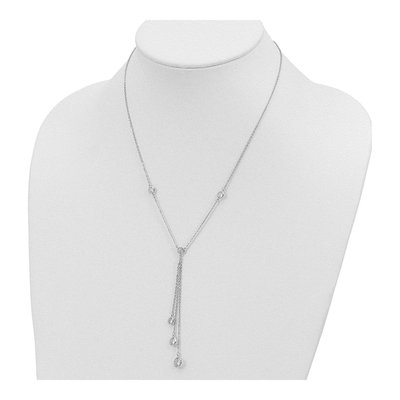 Sterling Silver CZ Y-Drop Necklace – view 4