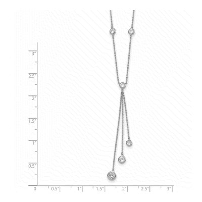 Sterling Silver CZ Y-Drop Necklace – view 5