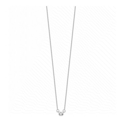 Sterling Silver CZ Bezel Necklace – view 3
