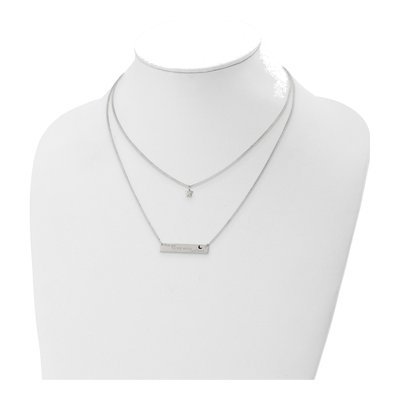 Sterling Silver 'to Moon Back' Bar Pendant Necklace – view 4