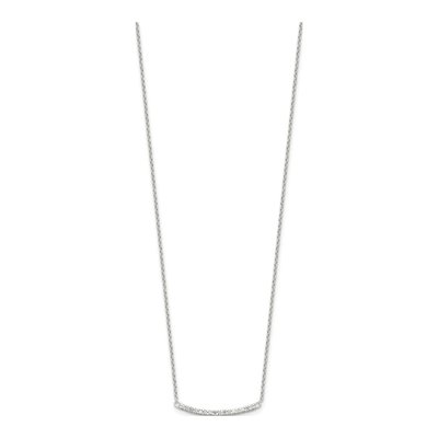 Sterling Silver CZ Curved Bar Necklace – view 3