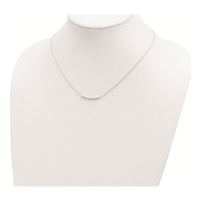 Sterling Silver CZ Curved Bar Necklace – view 4