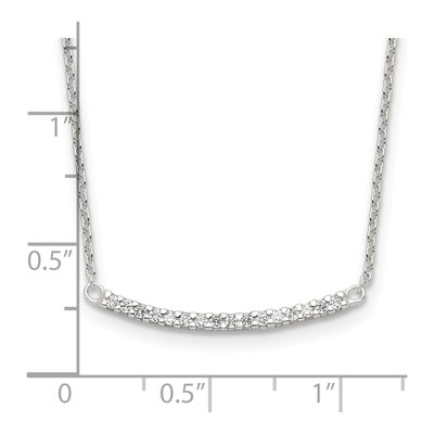 Sterling Silver CZ Curved Bar Necklace – view 5