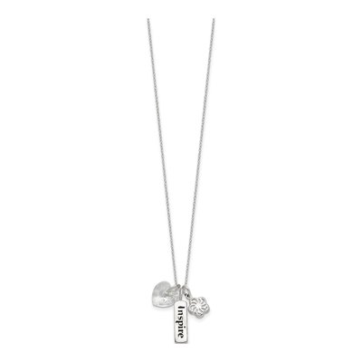 Sterling Silver Crystal Inspire Heart Pendant Necklace – view 3
