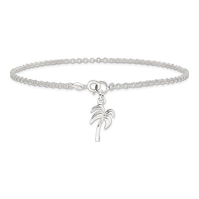 Sterling Silver Palm Tree Anklet – view 4