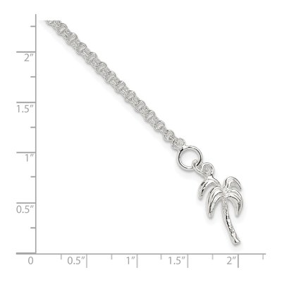 Sterling Silver Palm Tree Anklet – view 5