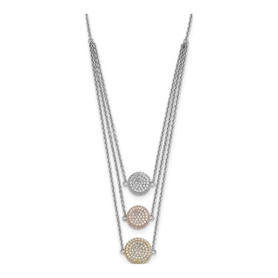 Gold-Plated Sterling Silver CZ Necklace