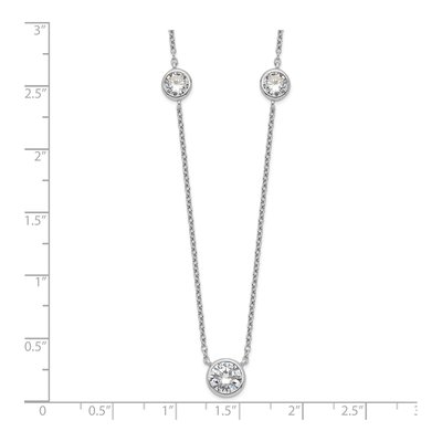 Sterling Silver CZ 3-Station Necklace – view 5