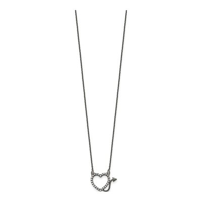 Sterling Silver CZ Devil Heart Pendant Necklace – view 3