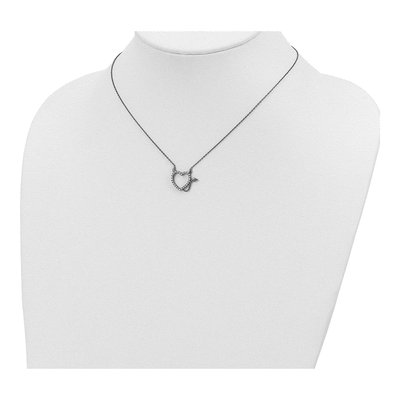 Sterling Silver CZ Devil Heart Pendant Necklace – view 4