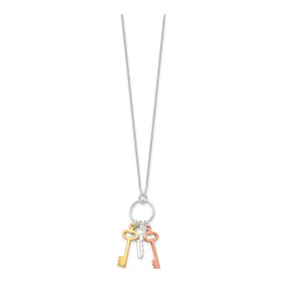Sterling Silver Keys Pendant Necklace – view 3