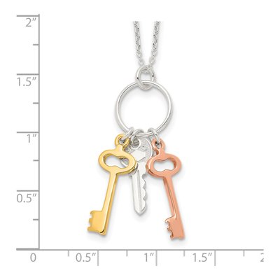 Sterling Silver Keys Pendant Necklace – view 5
