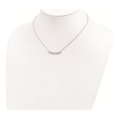 Sterling Silver Heart Bar Pendant Necklace – view 4