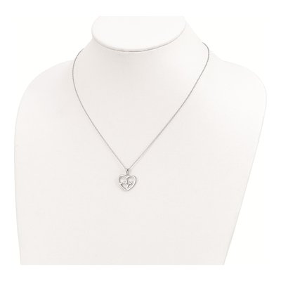 Sterling Silver Heartbeat Heart Pendant Necklace – view 4