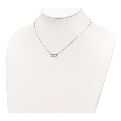 Sterling Silver Double Heart Pendant Necklace – view 5